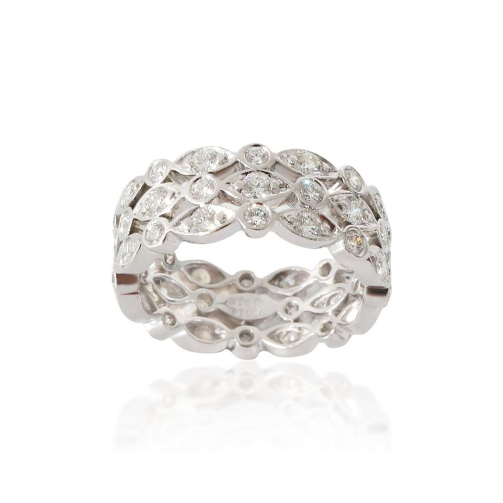 Pre Loved Tiffany Co Vintage Tiffany & Co. Three Row Jazz Ring in Platinum 1.2 - Picture 7 of 8
